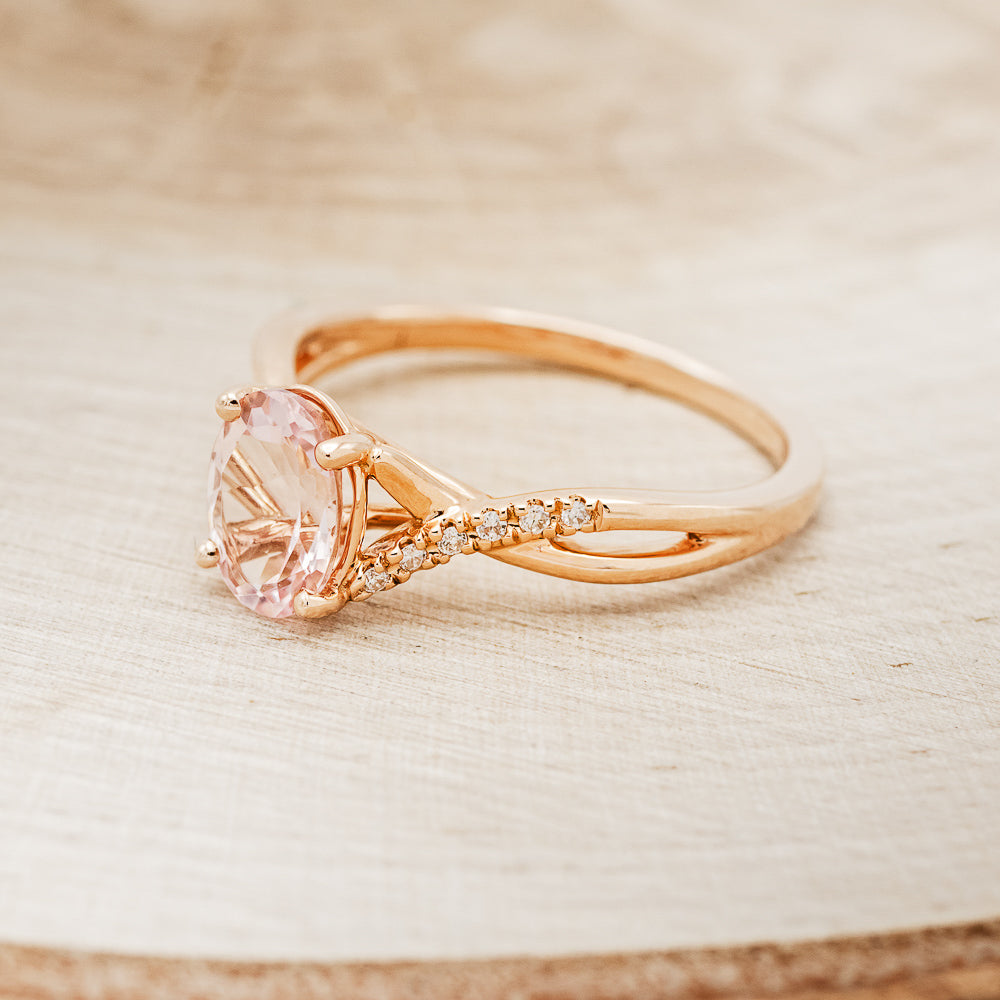 "Roslyn" - Morganite Engagement Ring With Diamond Accents