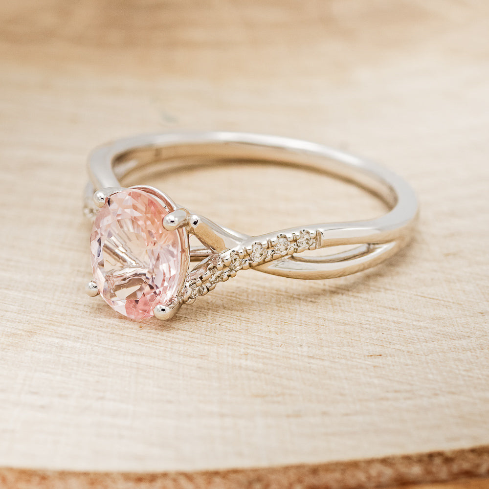 "Roslyn" - Morganite Engagement Ring With Diamond Accents