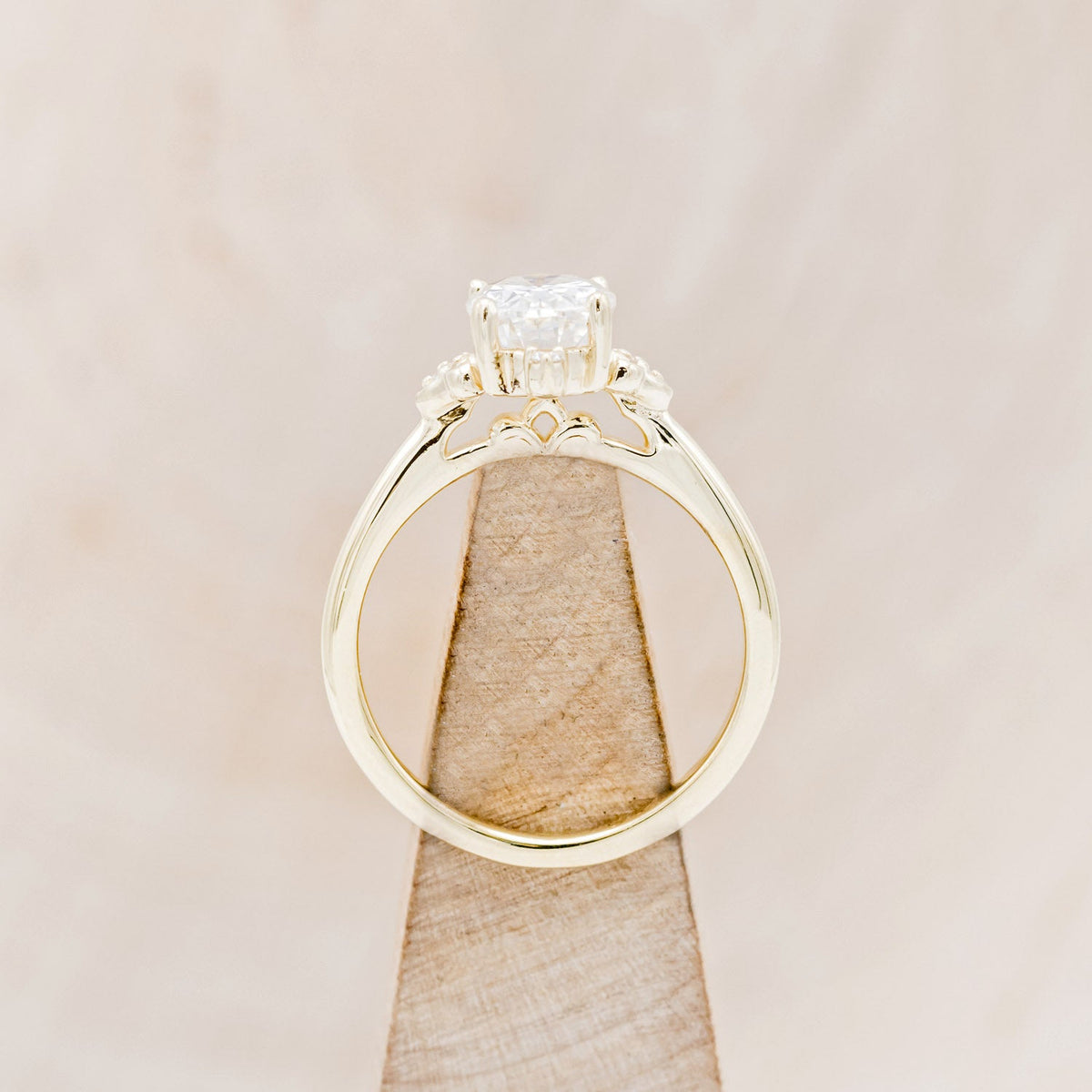 "Zella" - Oval Cut Moissanite Engagement Ring With Diamond Accents