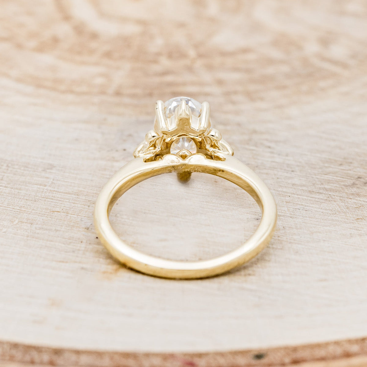 "Zella" - Oval Cut Moissanite Engagement Ring With Diamond Accents