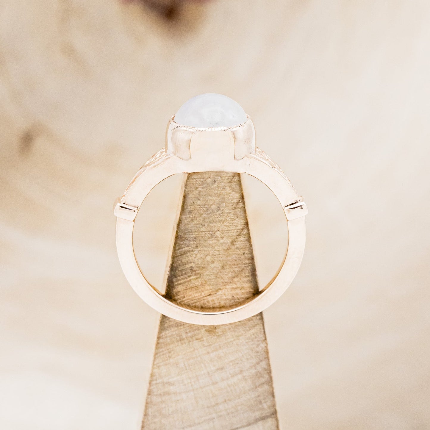 "Selene" - Bezel-Set Moonstone Engagement Ring