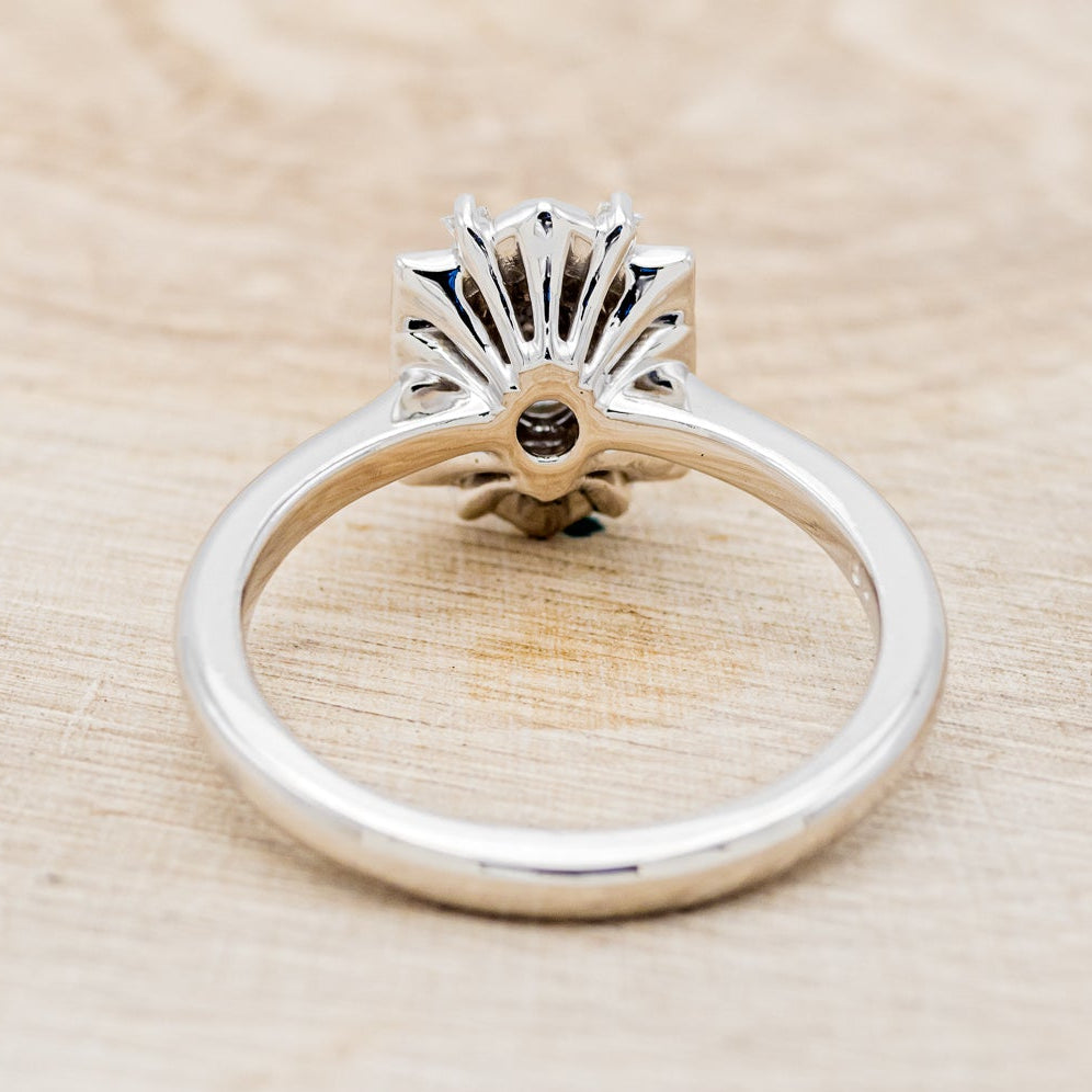 "Cleopatra" - Salt & Pepper Diamond Engagement Ring With Diamond Accents & "Sama" Tracers