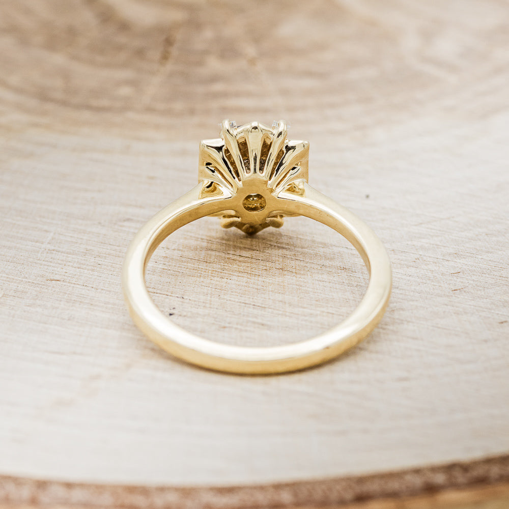 "Cleopatra" - Salt & Pepper Diamond Engagement Ring With Diamond Accents & "Sama" Tracers