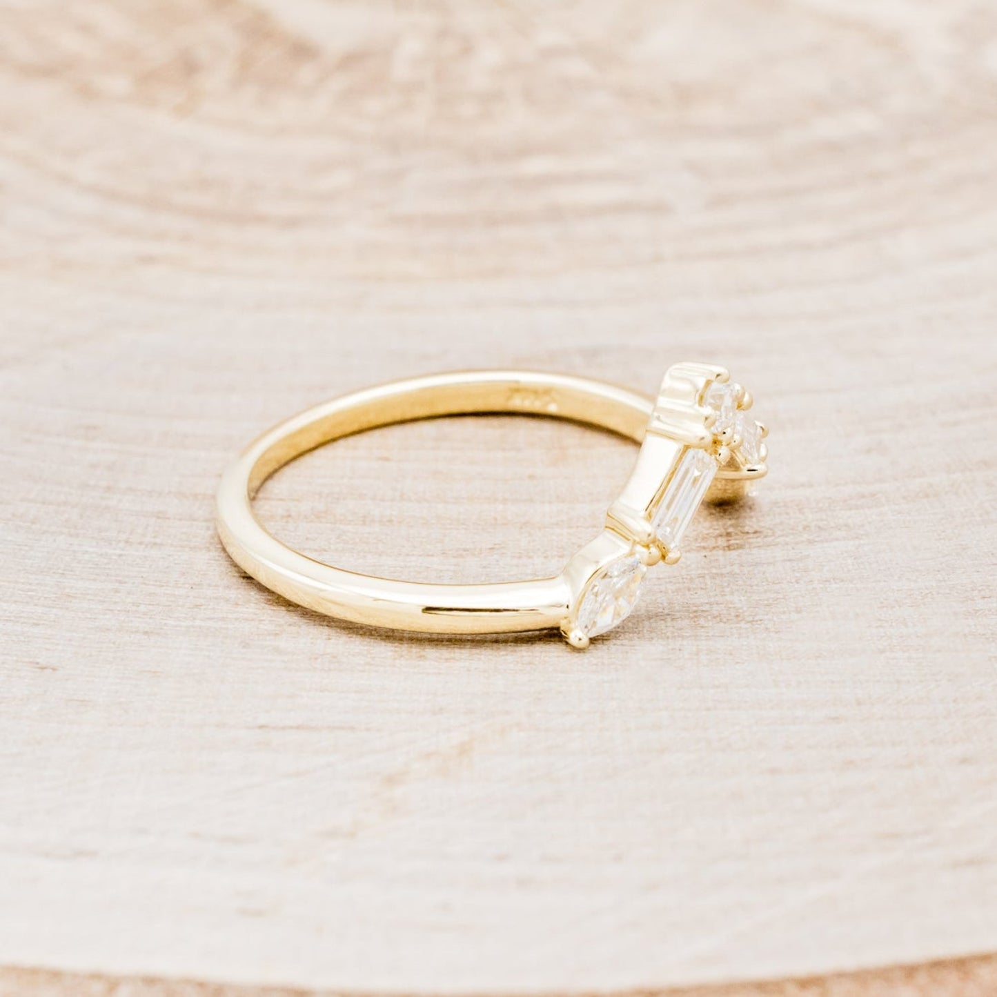 "Treva" - Oval Moissanite Engagement Ring With Diamond Accents & "Melody" Tracer