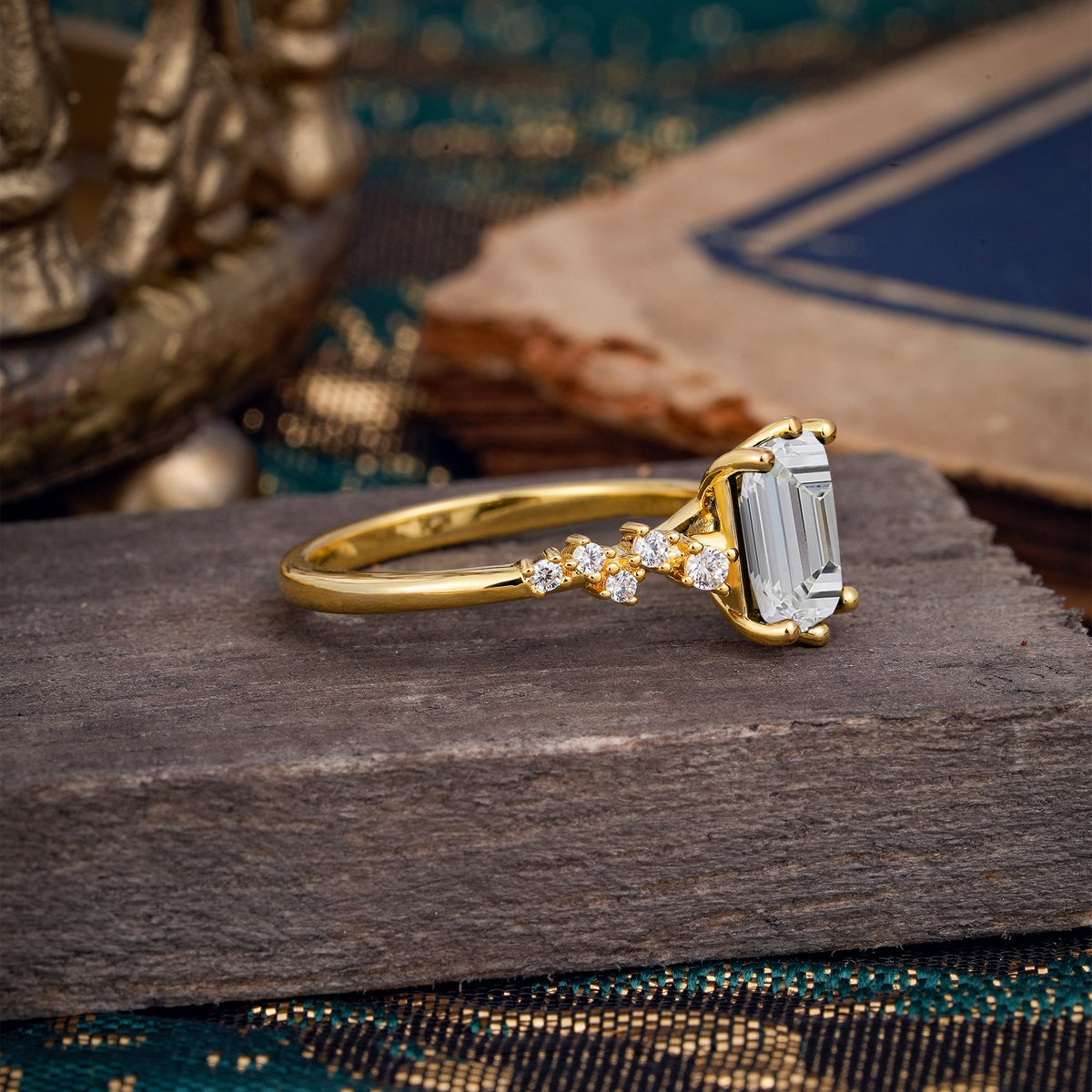 6 Prong Timeless 3 Carat Emerald Cut Lab Diamond Engagement Ring