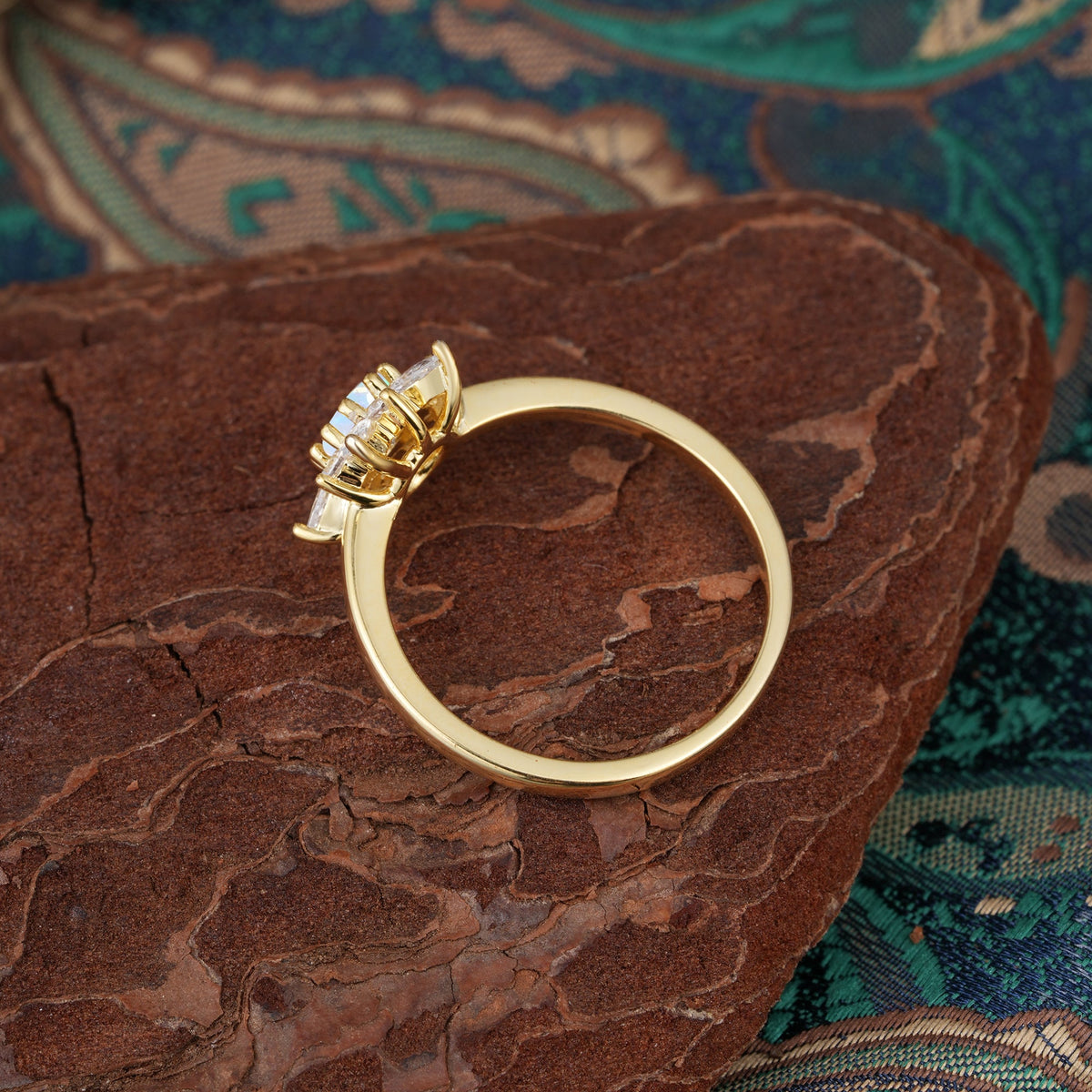 Lab Grown Opal Engagement Ring | Floral Opal Cluster Setting
