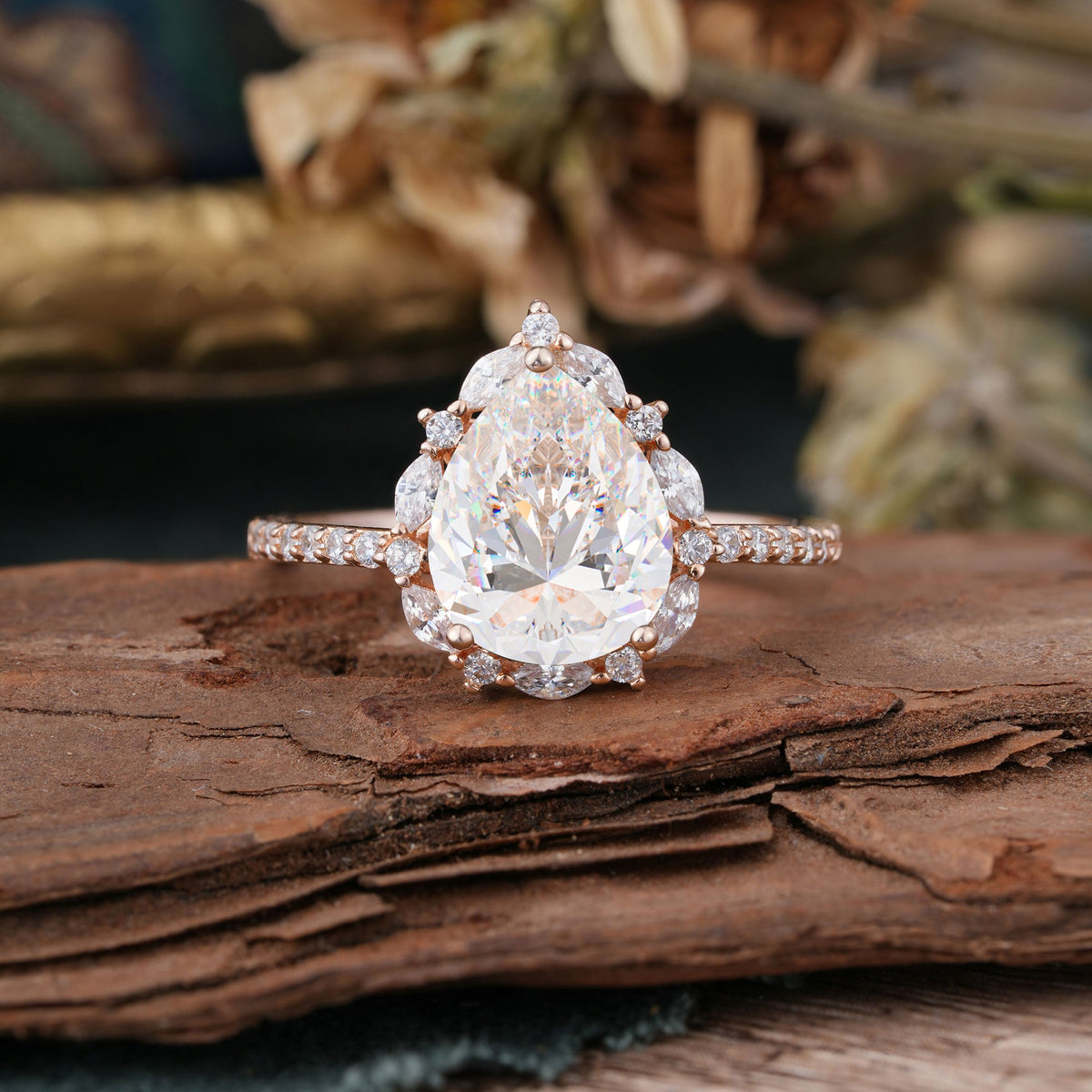 Custom-made, with a 1.5-carat center stone.