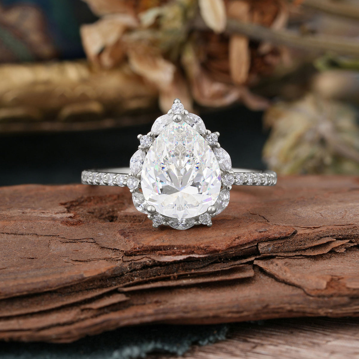 Custom-made, with a 1.5-carat center stone.