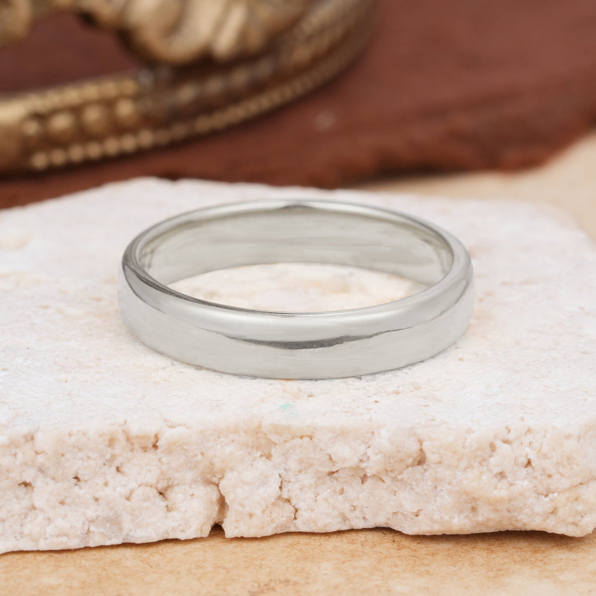 Classic Men's Moissanite Plain Wedding Band