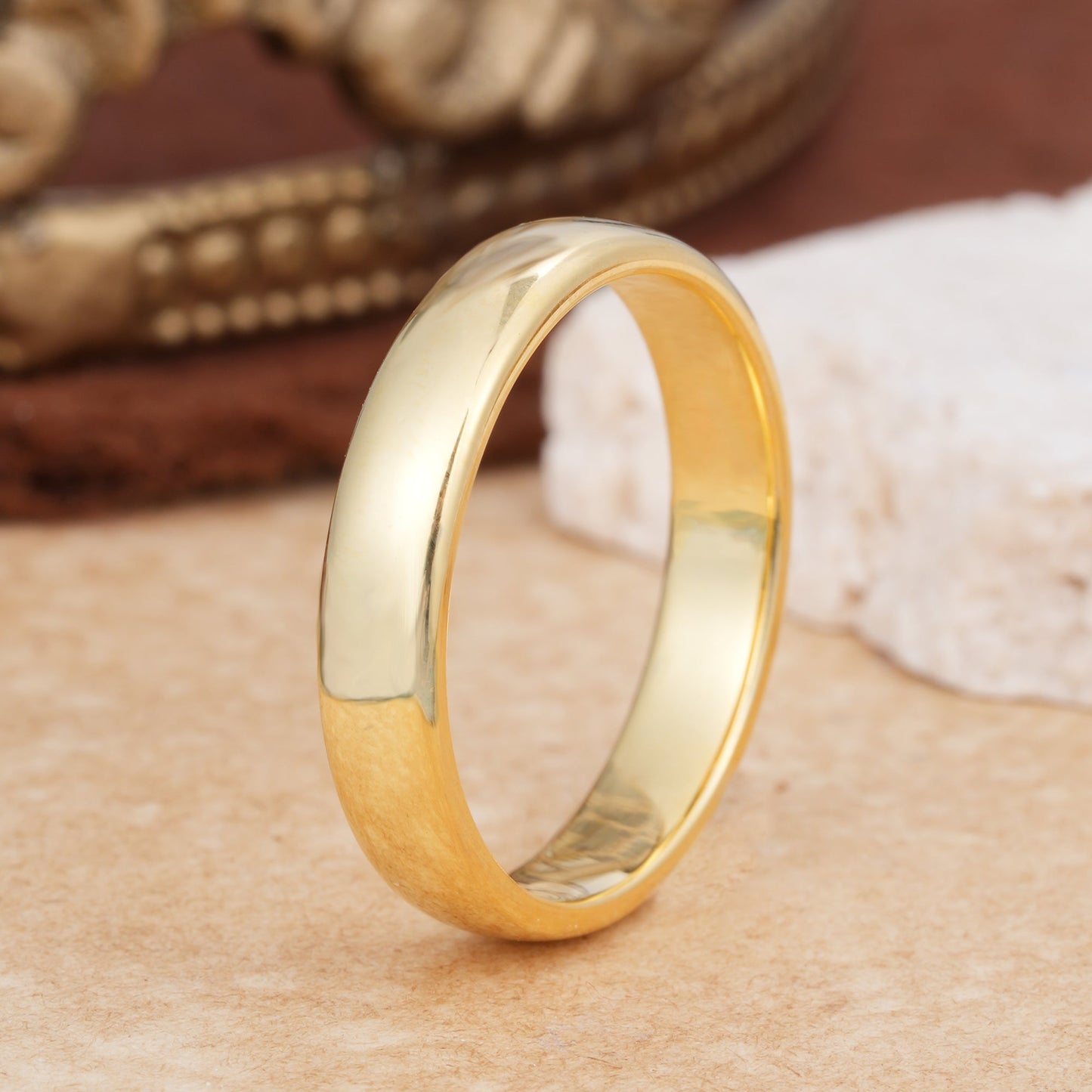 Classic Men's Moissanite Plain Wedding Band