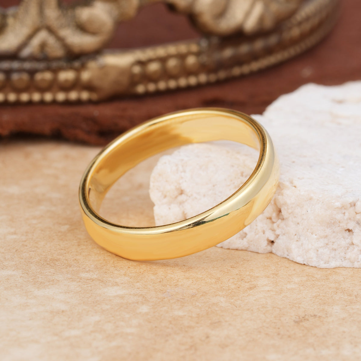 Classic Men's Moissanite Plain Wedding Band