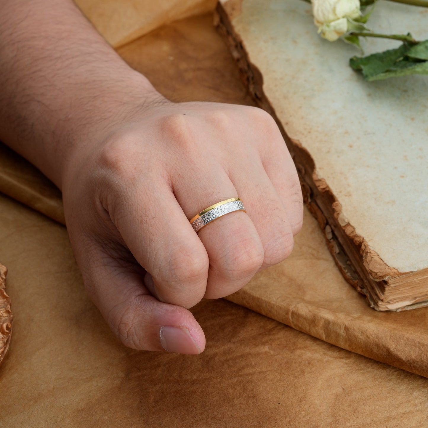 Vintage Inner Engraved Men's Wedding Band