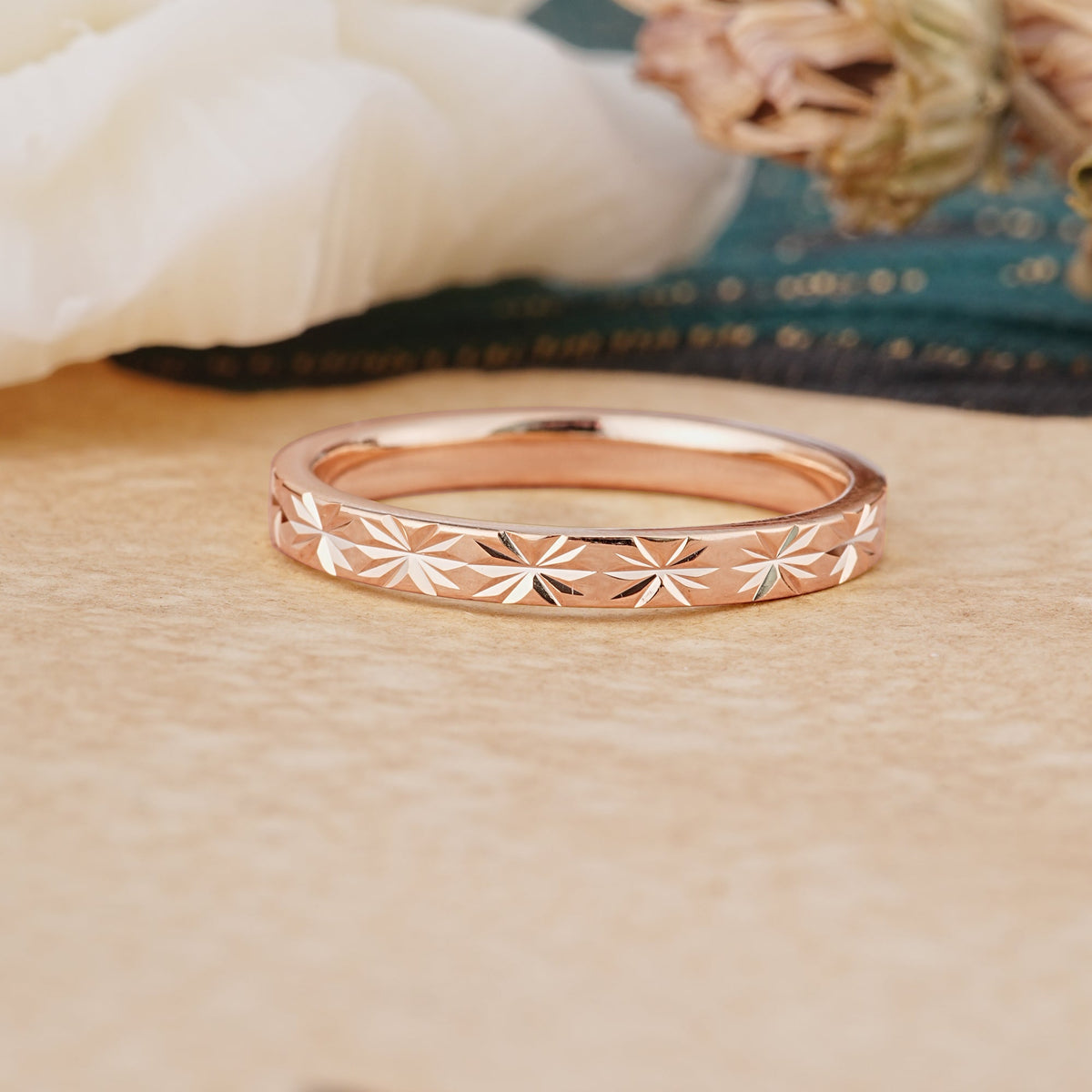 Nature Inspired Vintage Vine Men's Wedding Band for Him