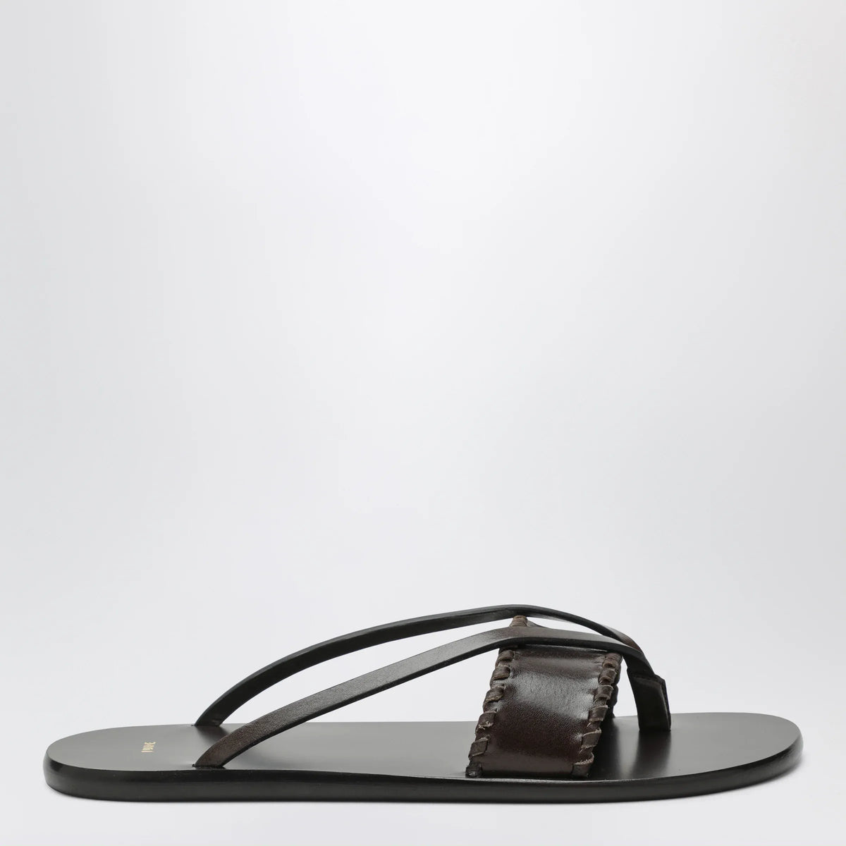 Jude - Brown leather flip-flop sandals