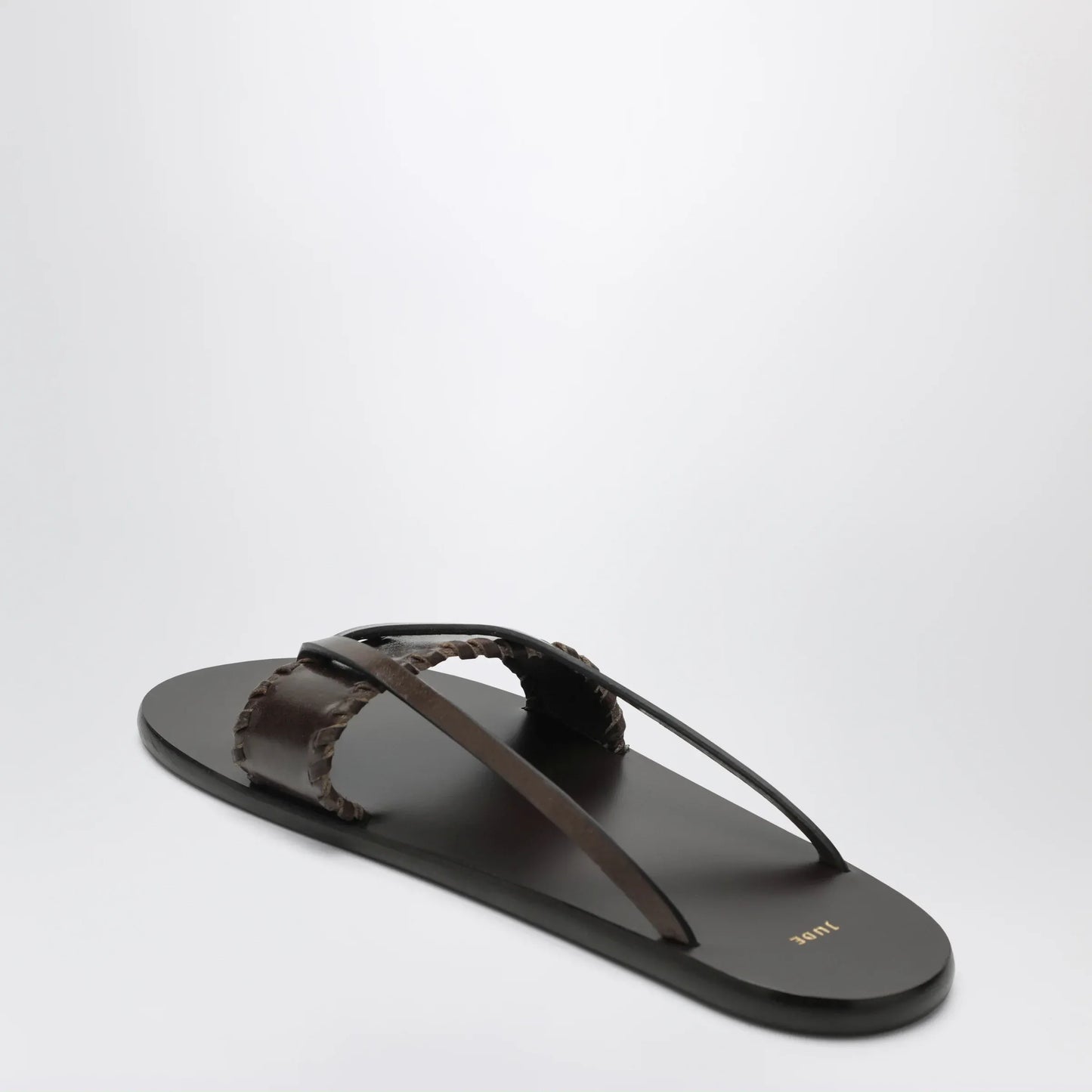 Jude - Brown leather flip-flop sandals