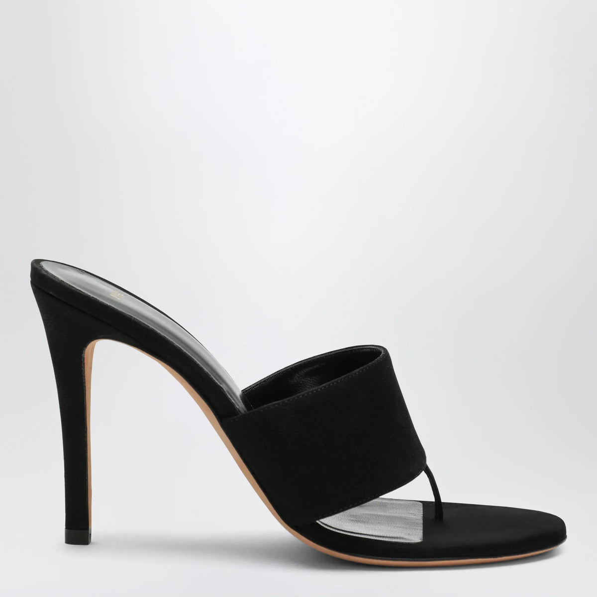 Jude - Black nubuck leather thong sandals