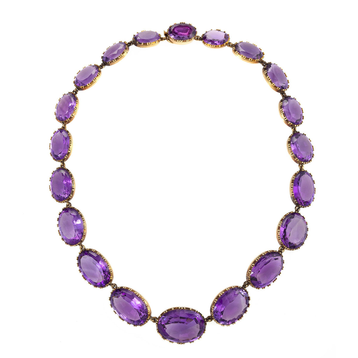 Amethyst Rivière Necklace and Earrings Suite