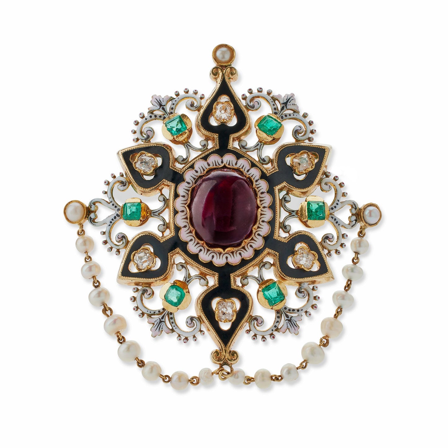 French Renaissance Revival "Holbeinesque" Demi-Parure