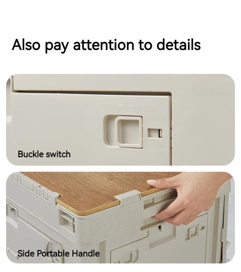 Naturehike PP Folding Storage Box Outdoor Camping Travel Large Box Equipment Portable Multifunctional Car Trunk Storage Cabinet With Table Board