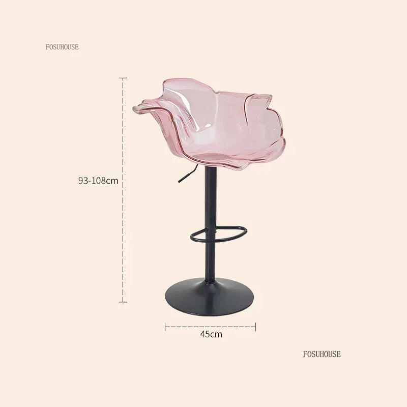 Height-Adjustable Tinted Acrylic Bar Stool