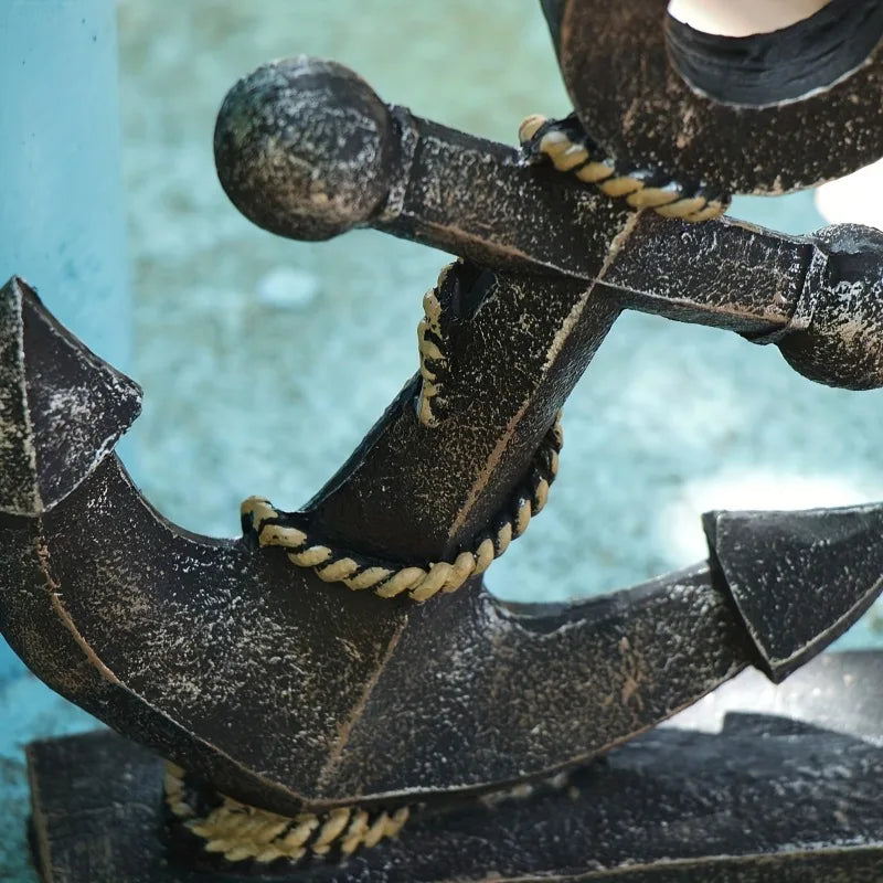 Distressed Anchor Resin Sculpture