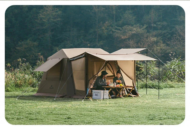 PRE-ORDER Naturehike VILLAGE 6.0 Gen 2 Flagship Edition Fast Automatic Cabin Tent Ti Black Coated Sunscreen Large 15m² Use Space 4 Person Waterproof