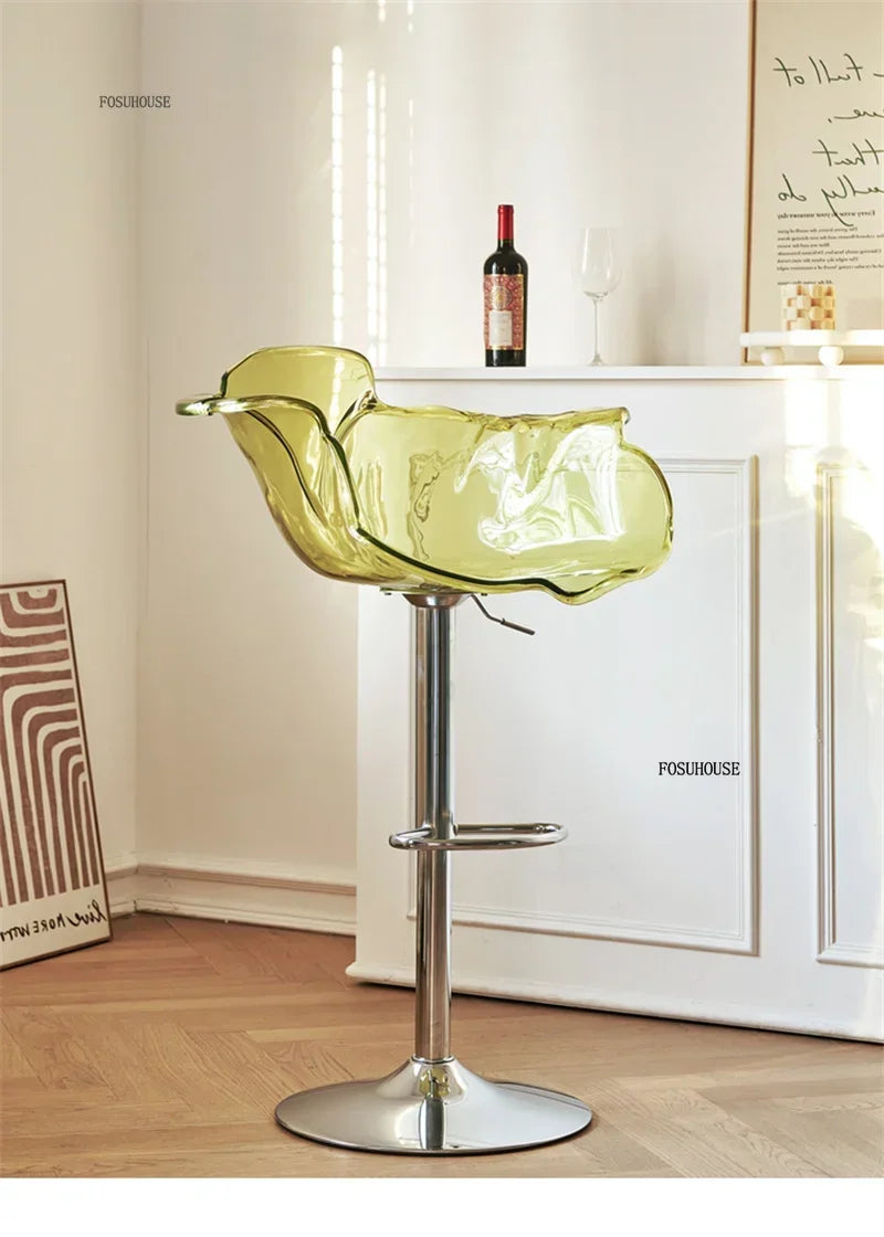 Height-Adjustable Tinted Acrylic Bar Stool