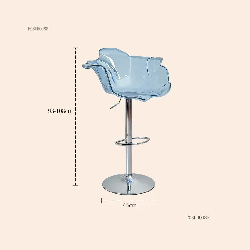 Height-Adjustable Tinted Acrylic Bar Stool