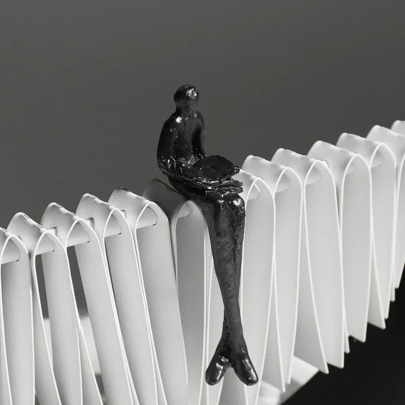 Abstract Figure on Arc Metal Sculpture