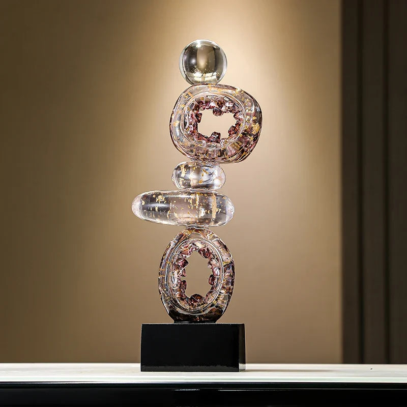 Stacked Totem Resin Sculpture