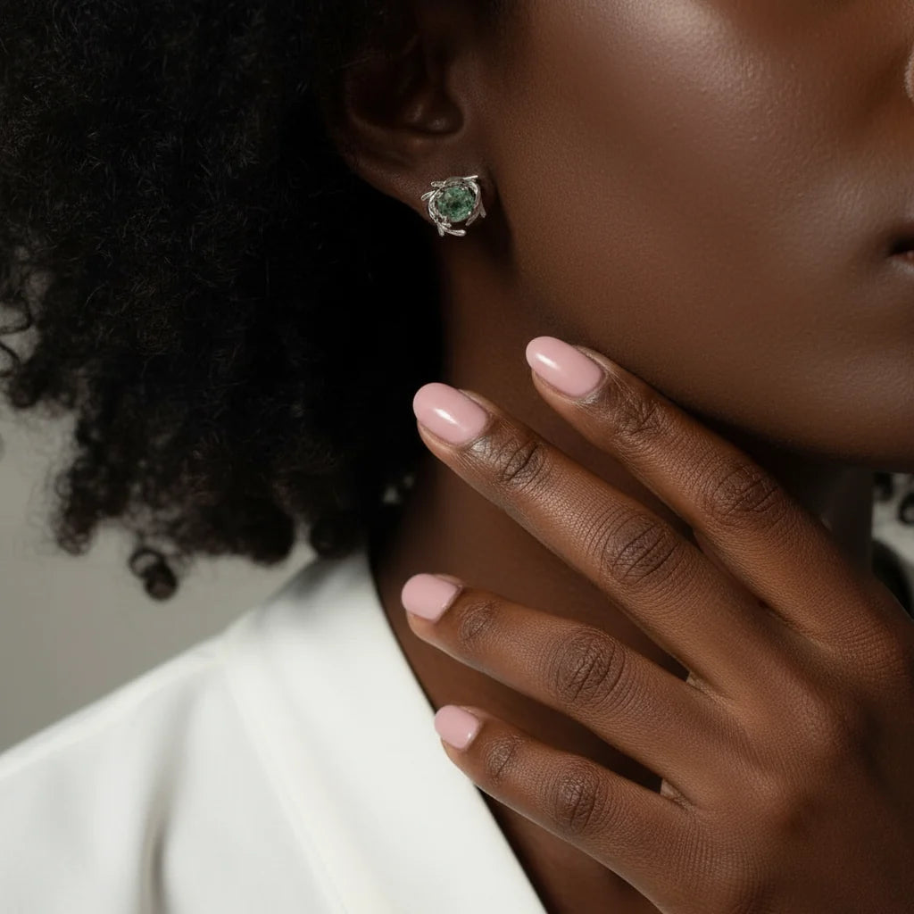 Natural Moss Agate Jewelry Set