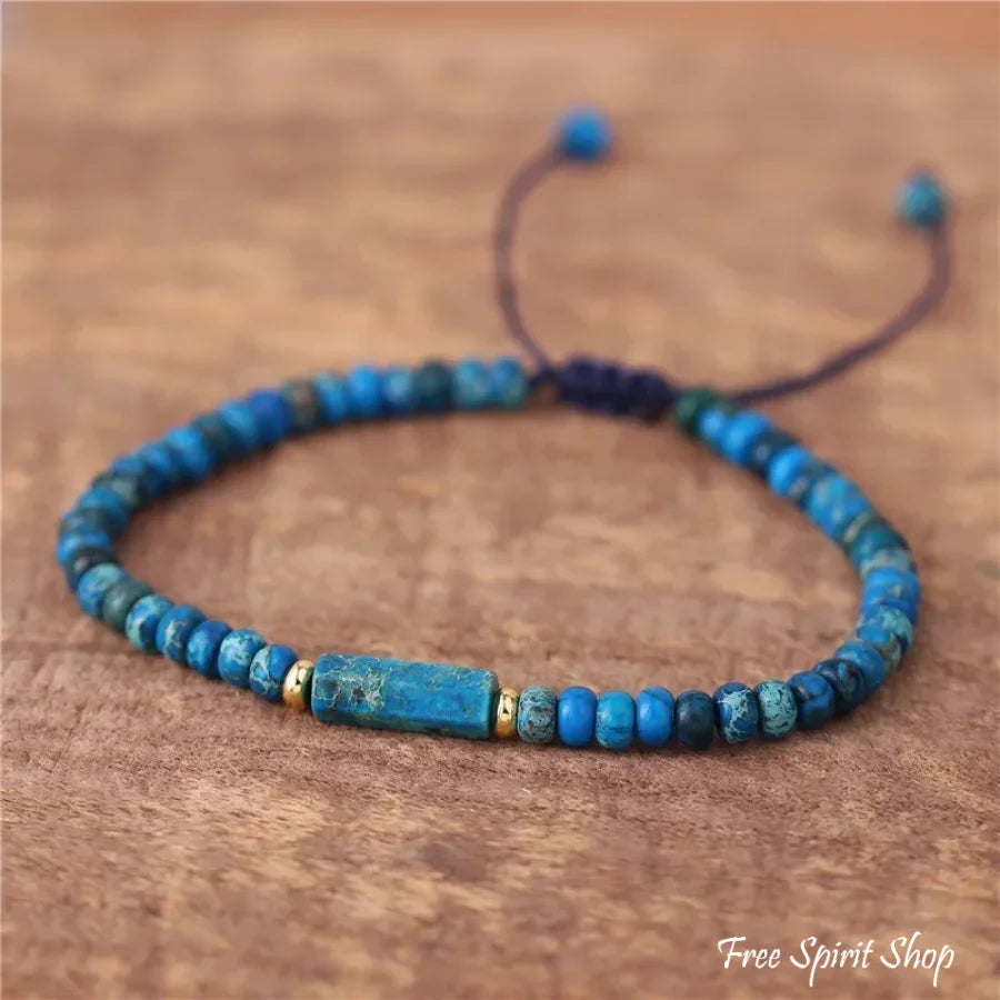 Natural Amazonite Minimalist Adjustable Bracelet