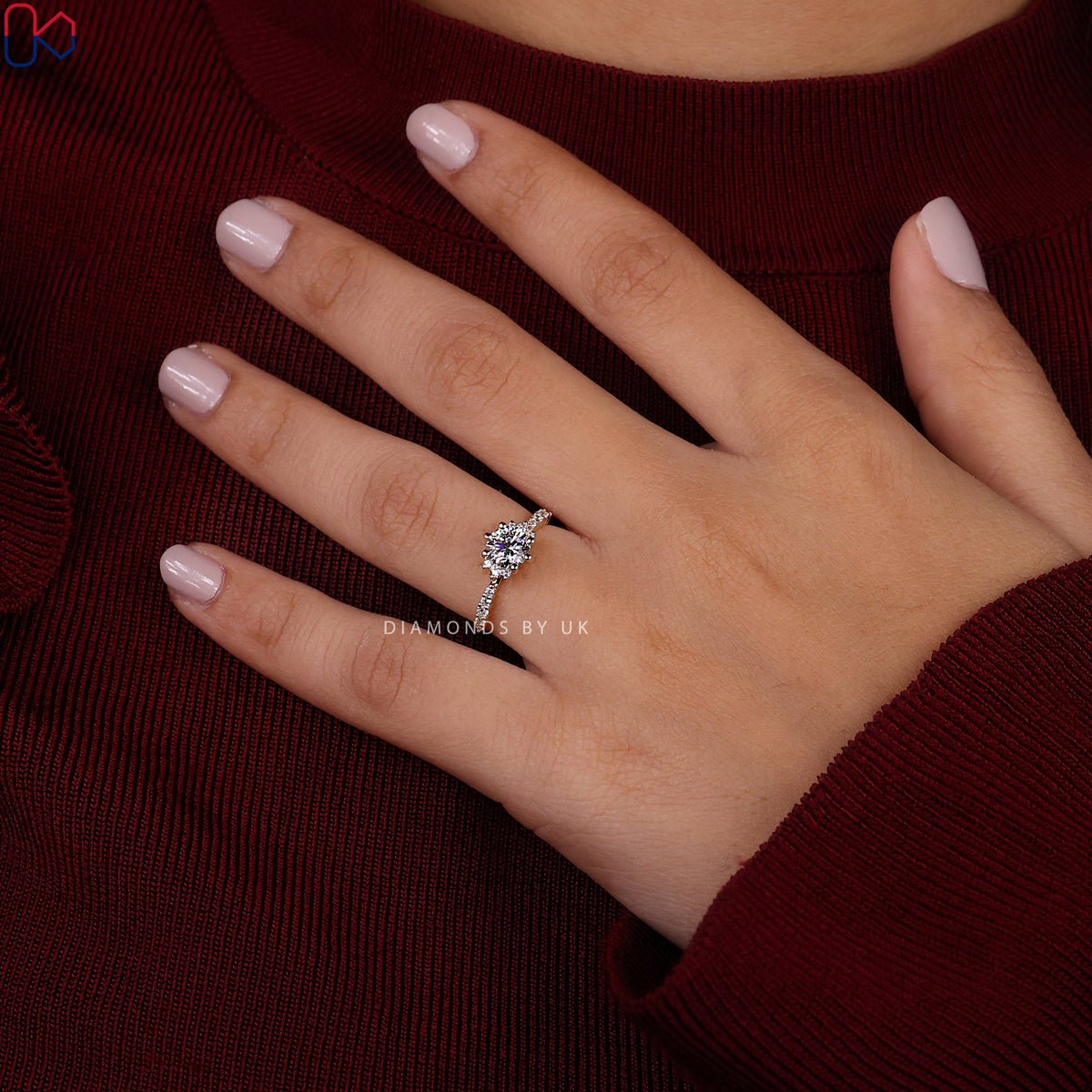 Round Brilliant Diamond Cluster Ring
