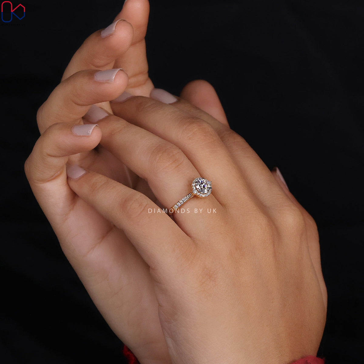 Round Cut  Halo Diamond Engagement Ring
