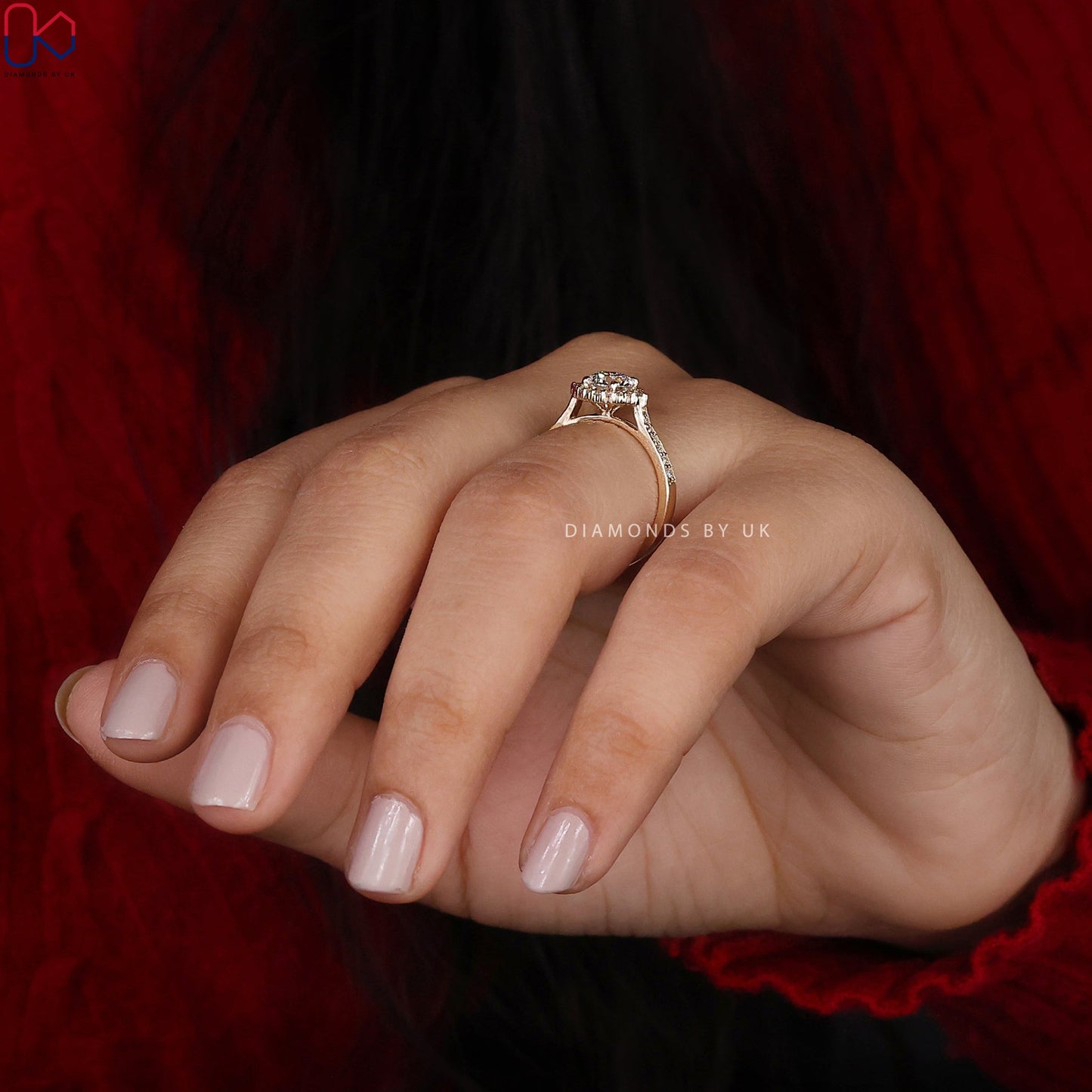 Round Cut  Halo Diamond Engagement Ring
