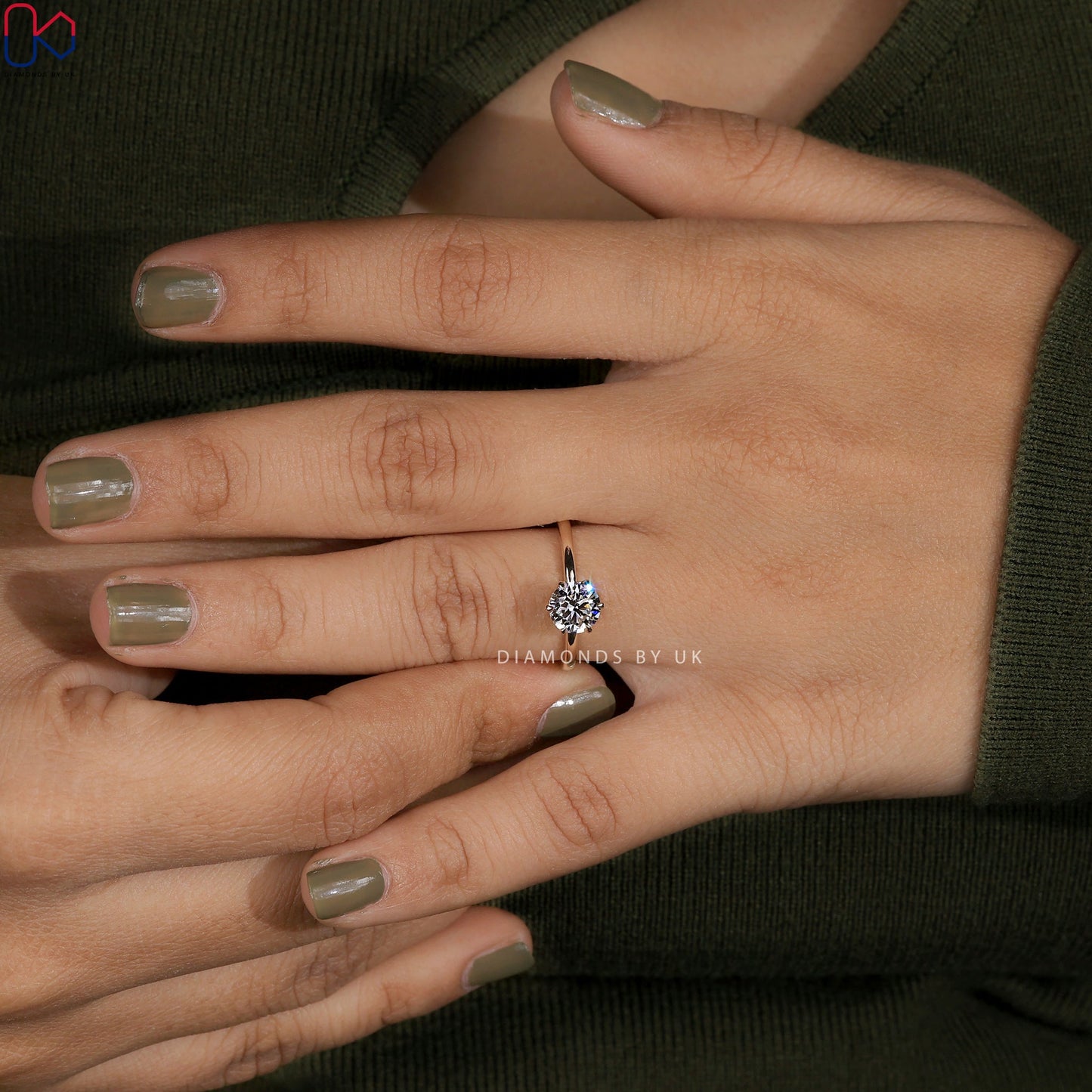 Round Cut Yellow Gold Solitaire Engagement Ring