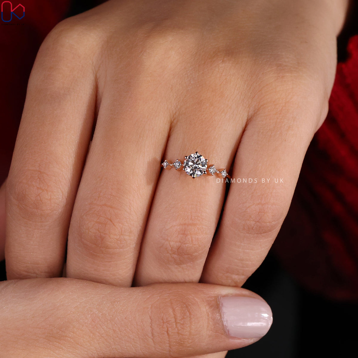 Round Brilliant Cut 5 Diamond Ring