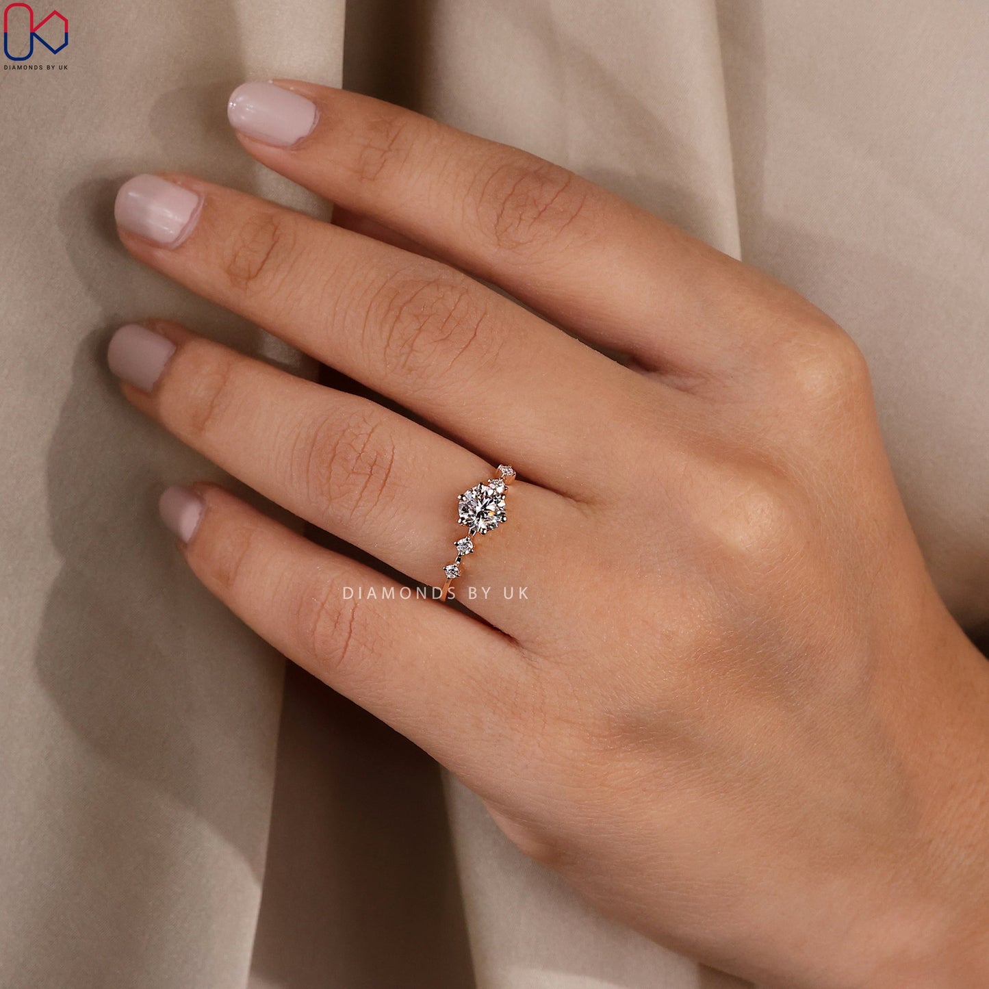 Round Brilliant Cut 5 Diamond Ring