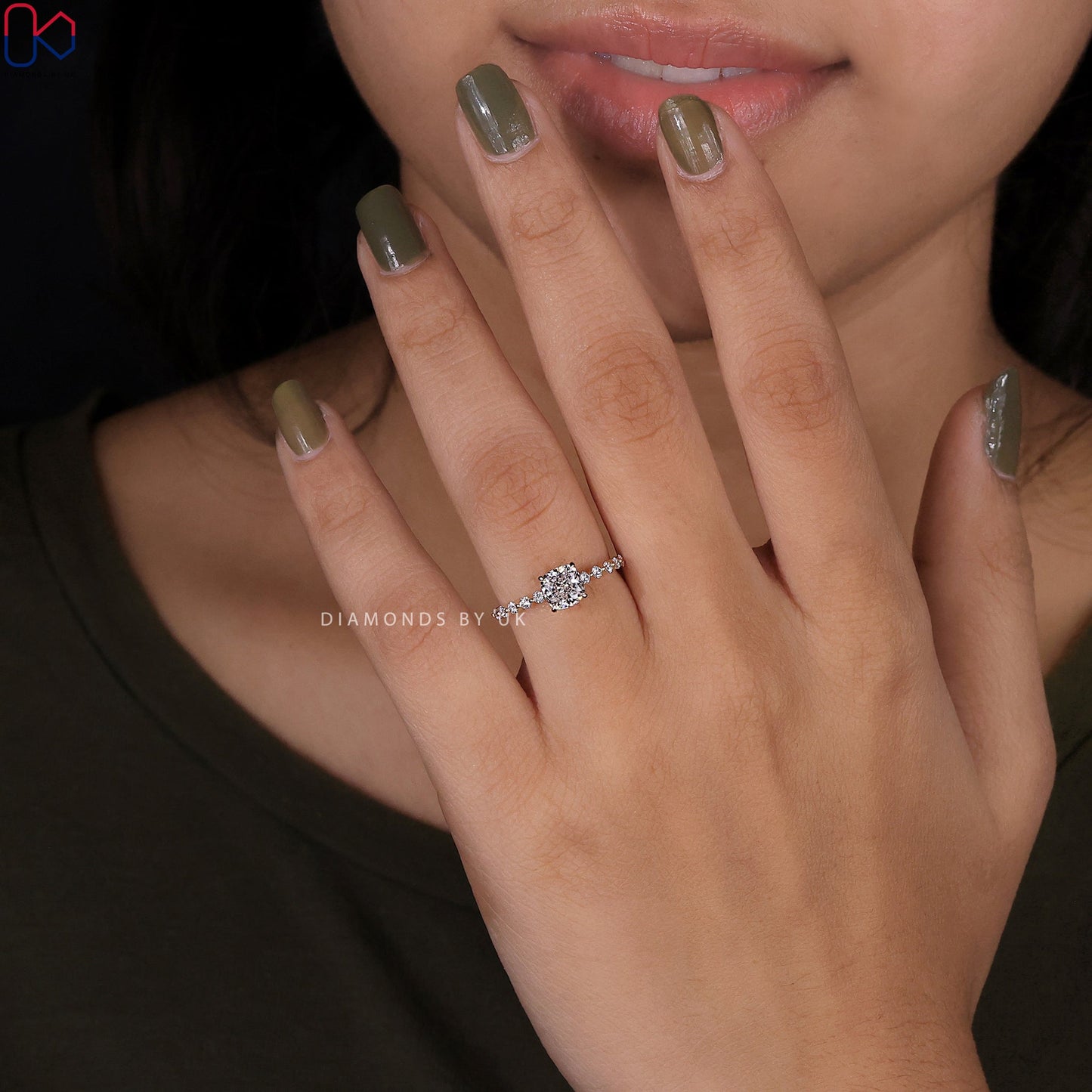 Yellow Gold Cushion Cut Engagement Ring