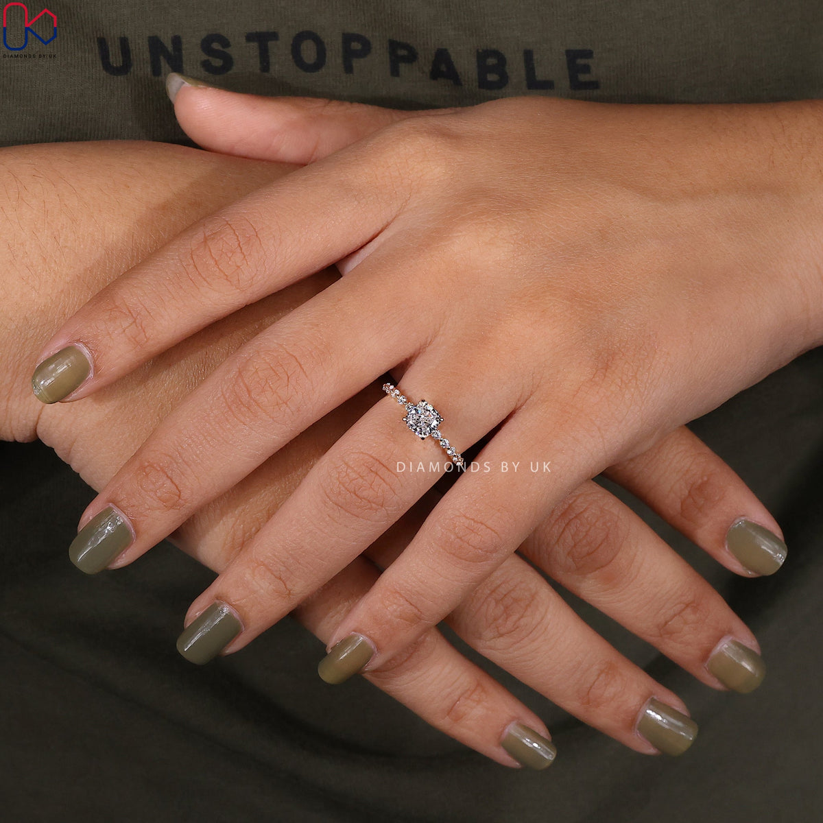 Yellow Gold Cushion Cut Engagement Ring