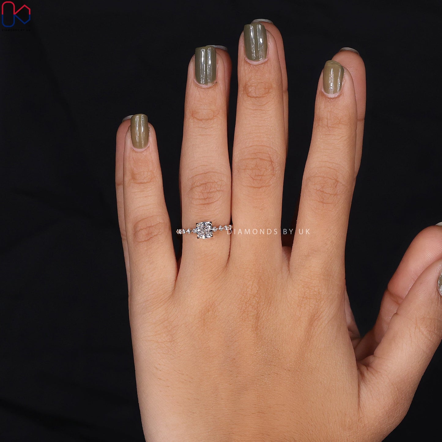 Yellow Gold Cushion Cut Engagement Ring