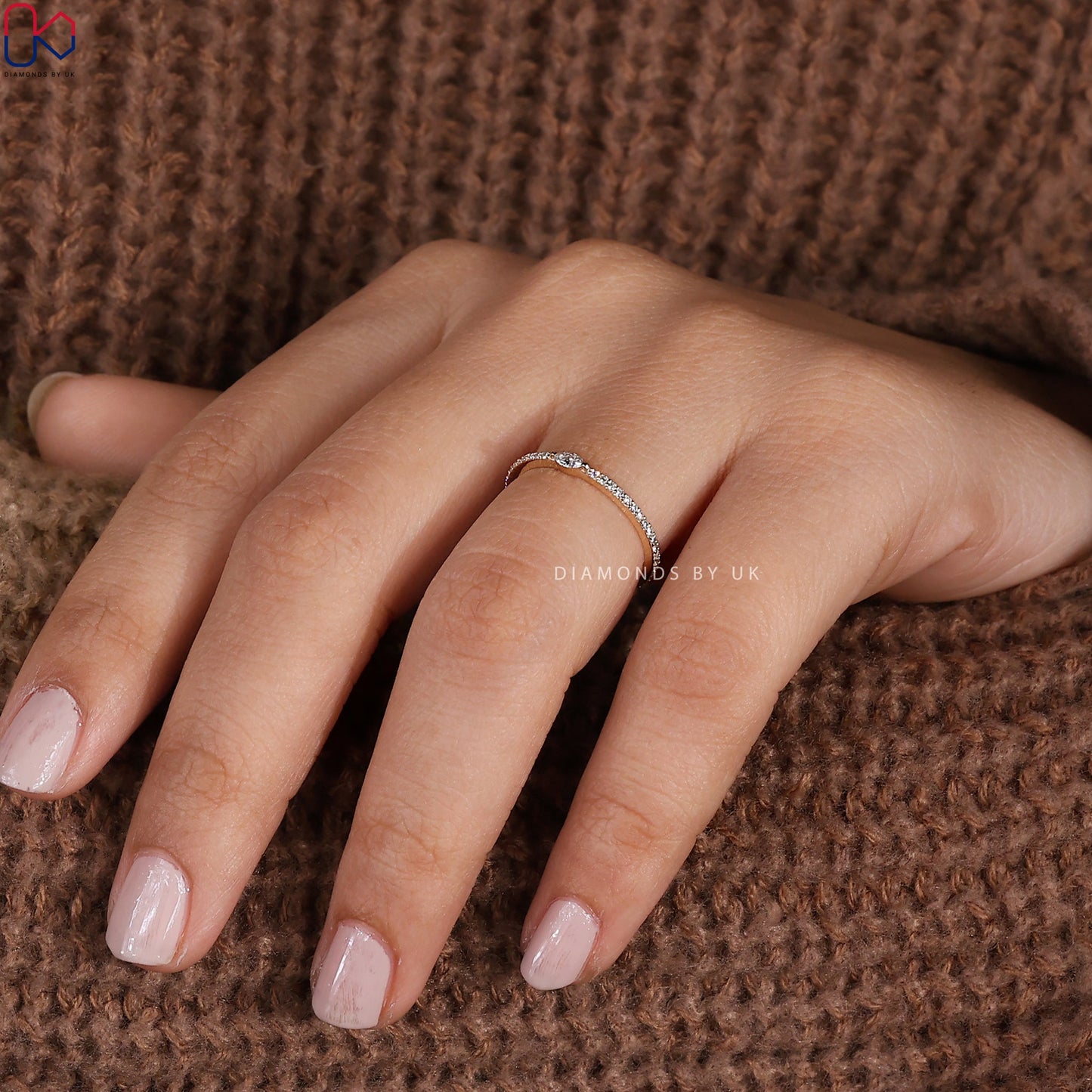 Marquise Cut Minimalist Wedding Band