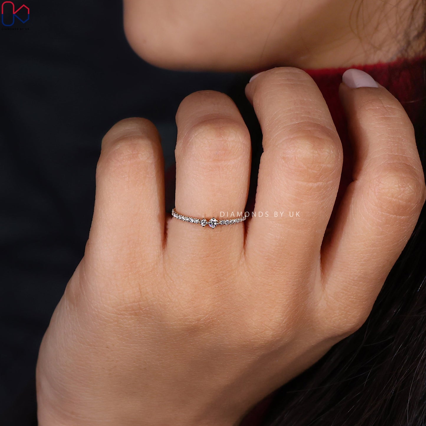Half Eternity Wedding Band In Yellow Gold