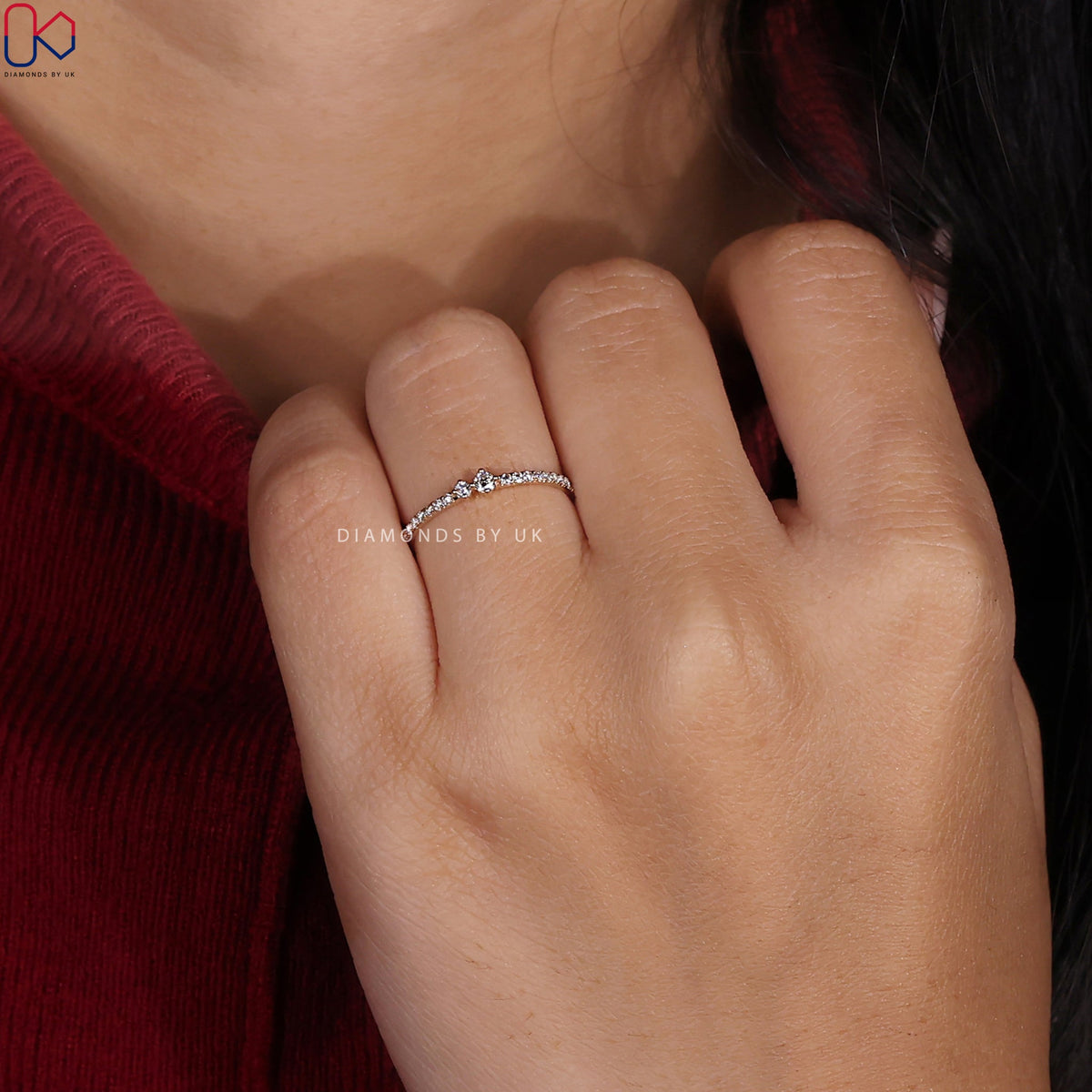 Half Eternity Wedding Band In Yellow Gold