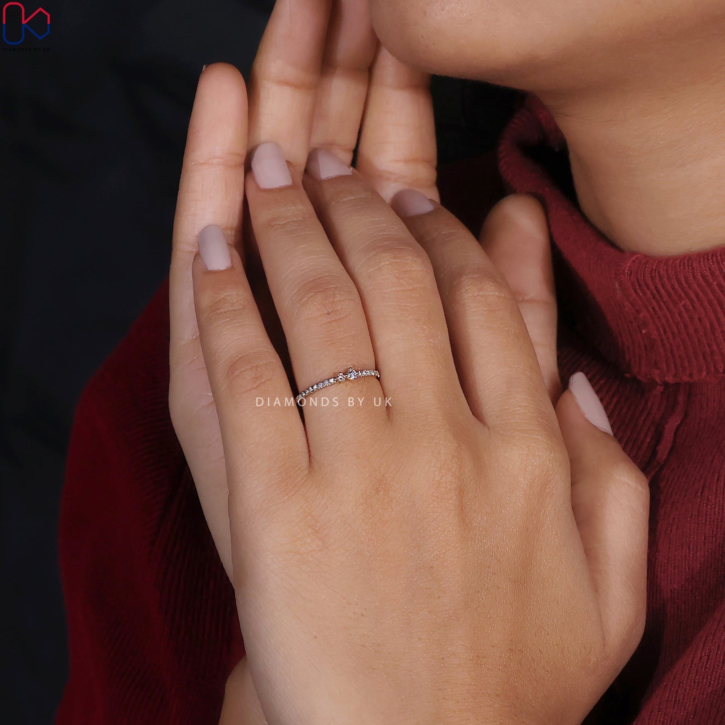 Half Eternity Wedding Band In Yellow Gold