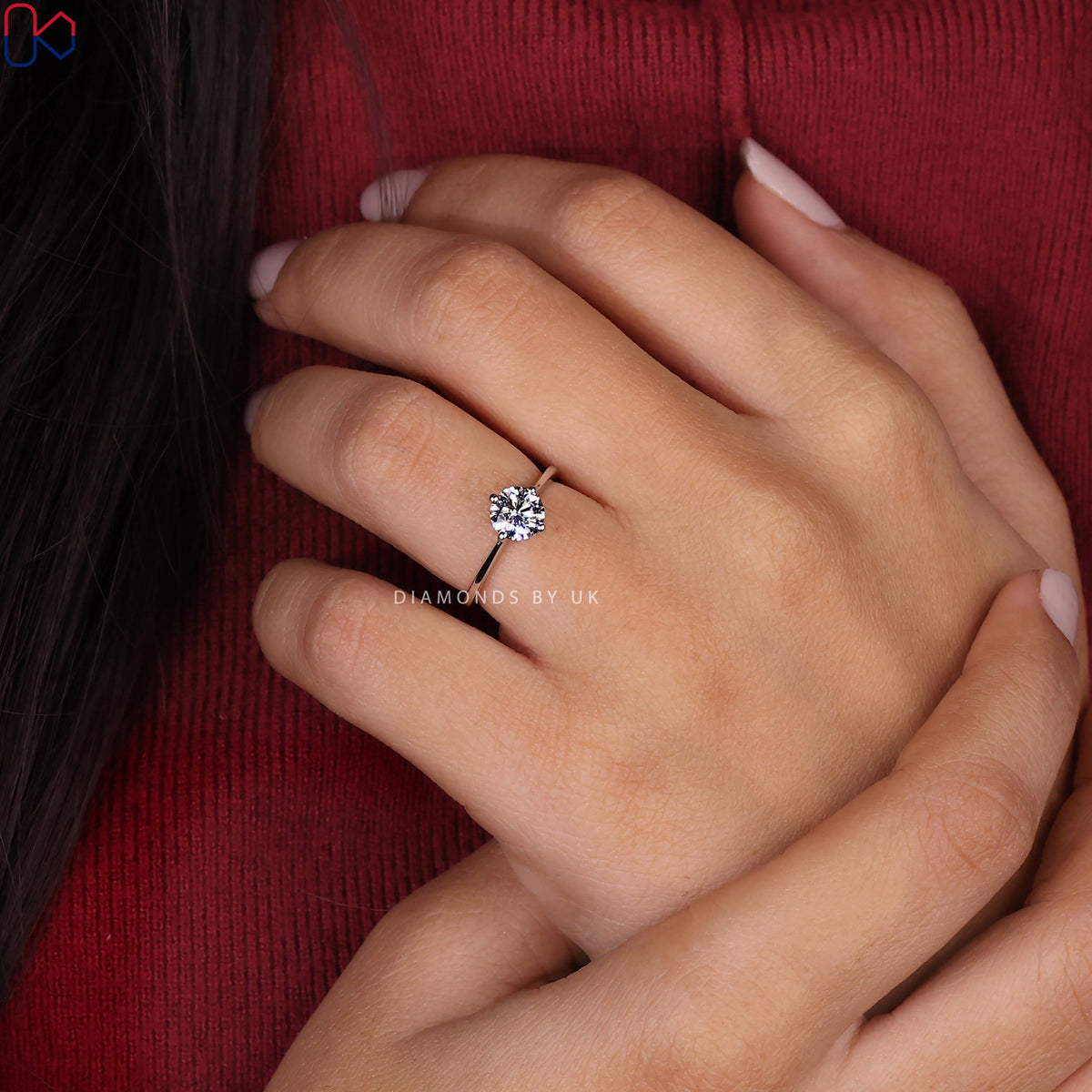 White Gold Round Diamond Solitaire Engagement Ring