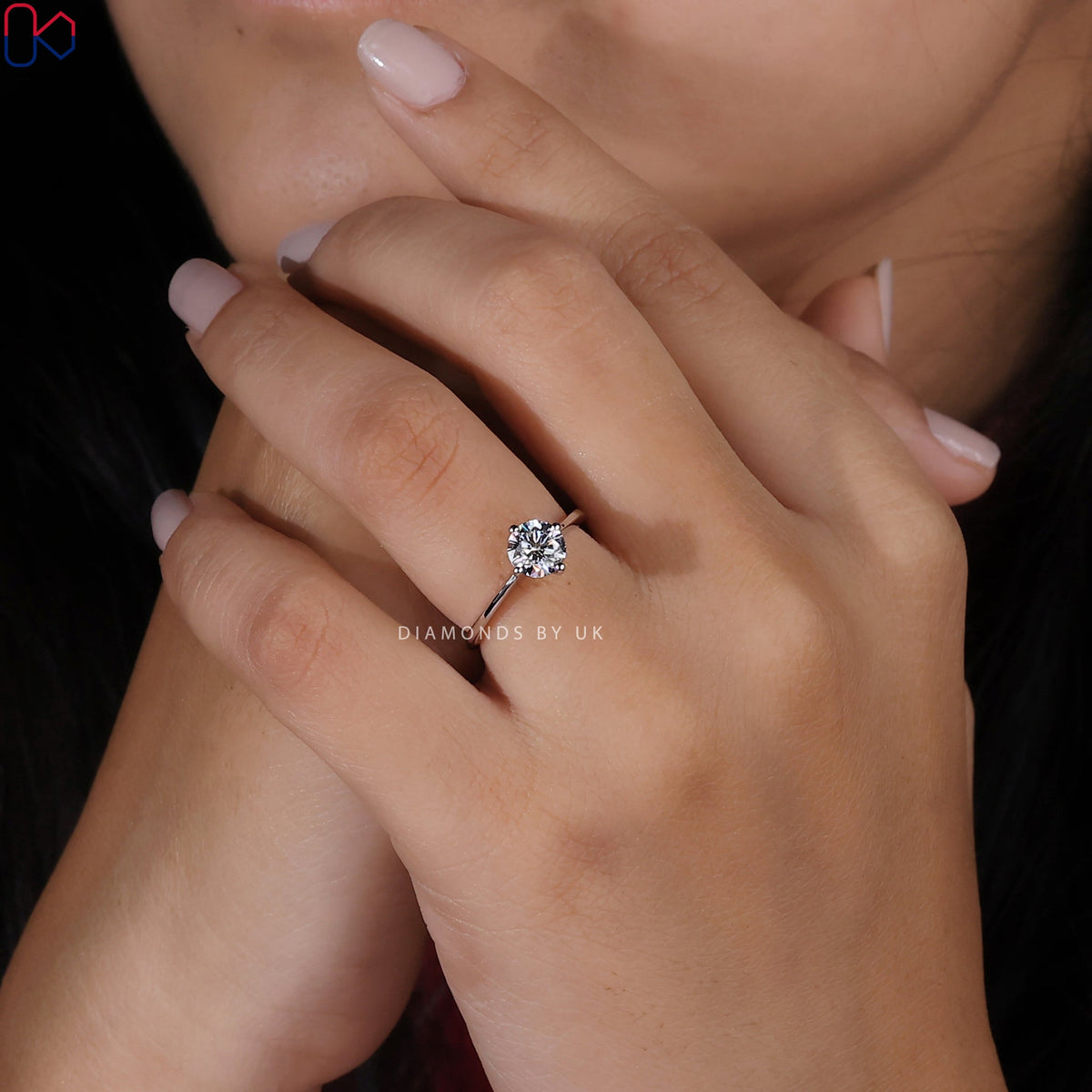 White Gold Round Diamond Solitaire Engagement Ring