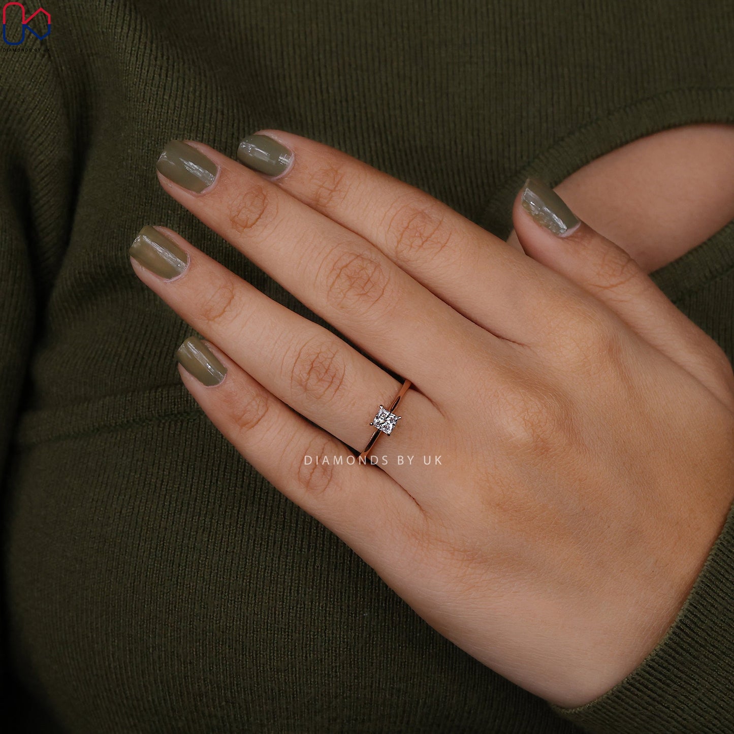 Princess Cut Diamond Ring In Solitaire Style
