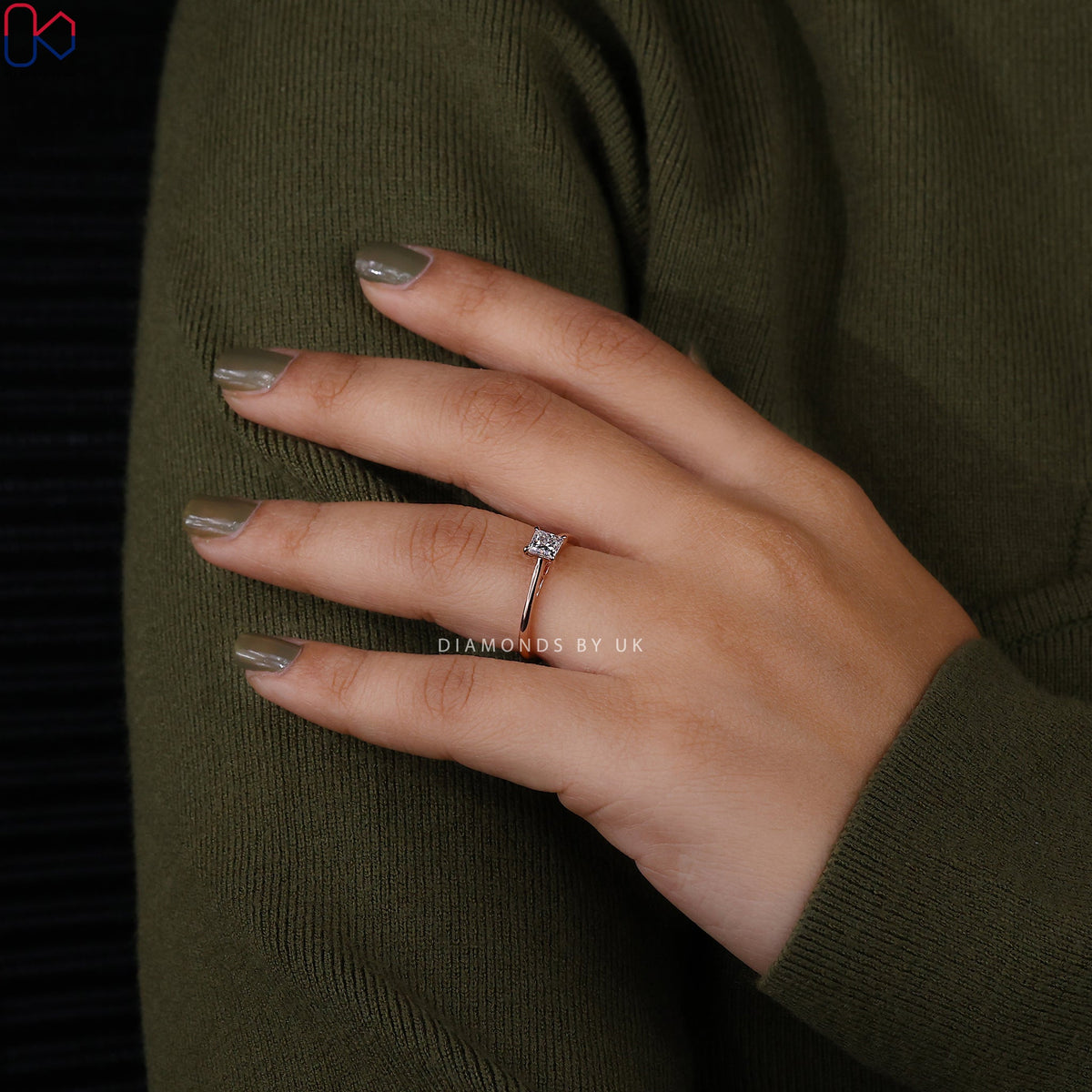 Princess Cut Diamond Ring In Solitaire Style