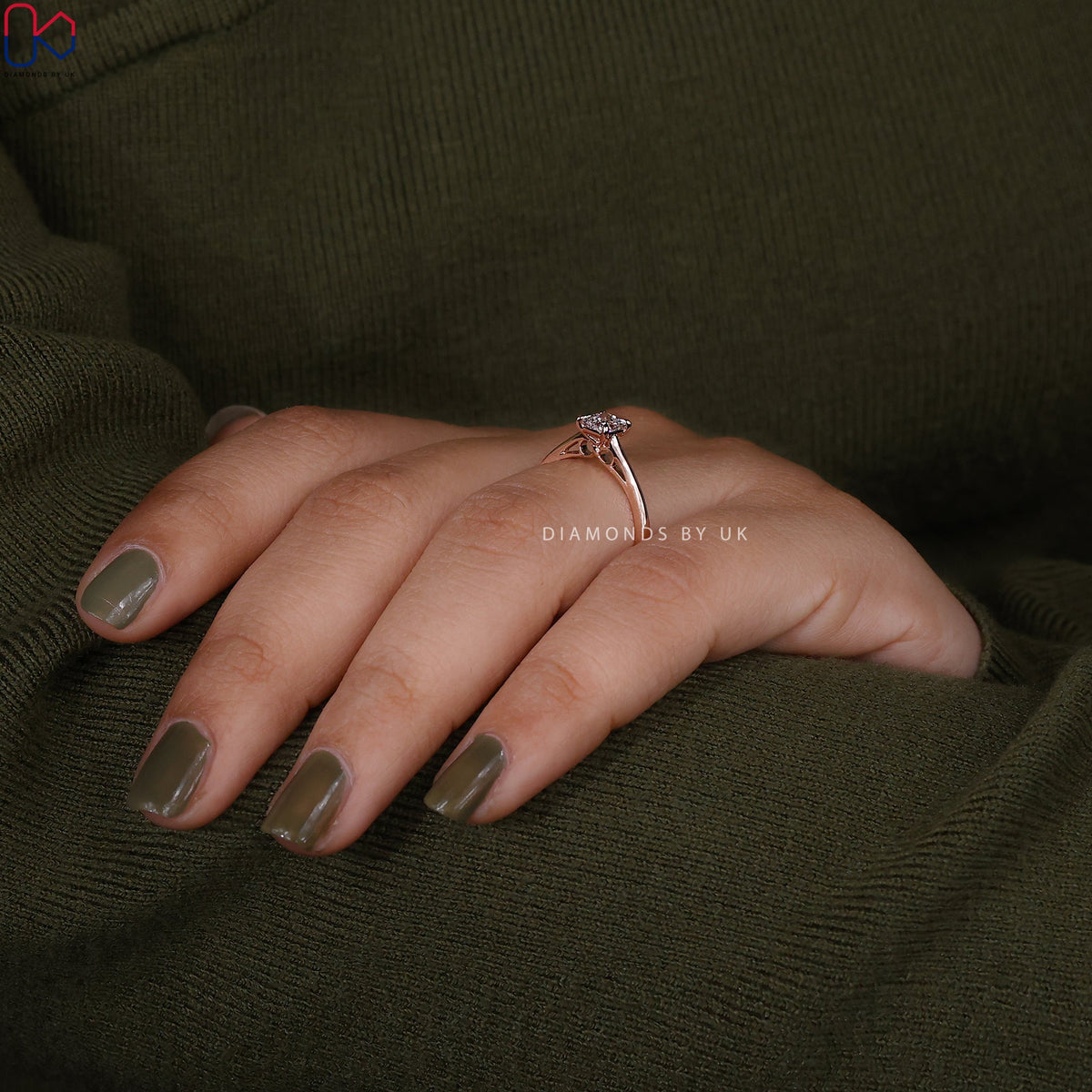 Princess Cut Diamond Ring In Solitaire Style